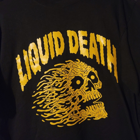 Liquid Death Black T-Shirt with Gold Graphic - Picture 2 of 4